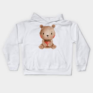 Cute Valentines Day Teddy Bear Kids Hoodie